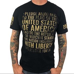 NWOT Grunt Style Pledge of Allegiance tee, black, sz L